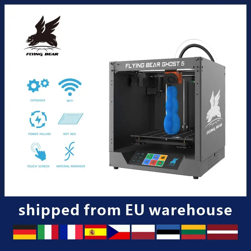

New Popular Flyingbear-Ghost 5 3d Printer full metal frame diy kit with Color Touchscreen gift TF Shipping from Russia