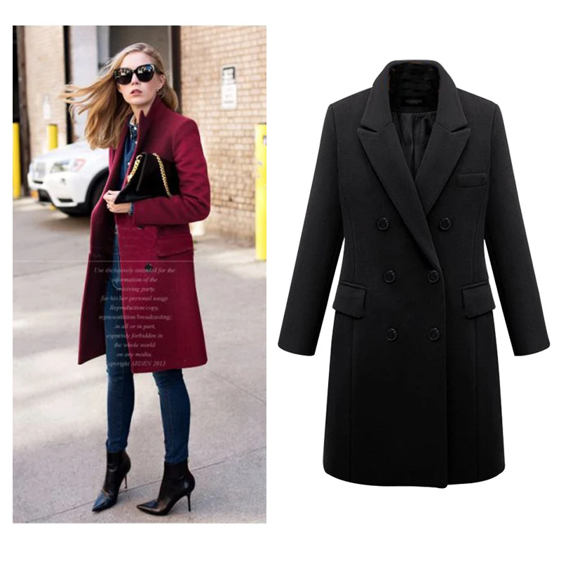 Зимнее пальто женское 2019 длинное черное шерстяное Plaszcz Damski более размер d зима Jas