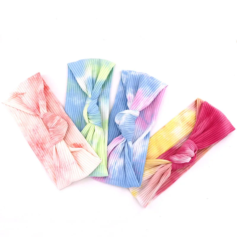 Женская хлопковая повязка на голову растягивающаяся ребристая головная