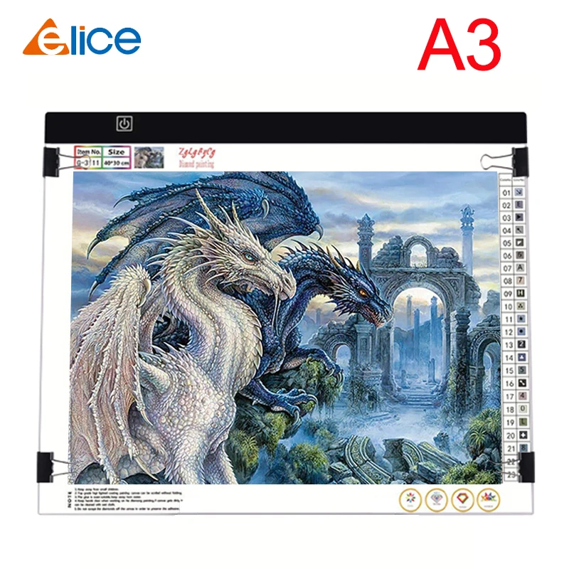 Планшет Elice A3 со светодиодный светильник рисования черчения эскизов|Цифровые