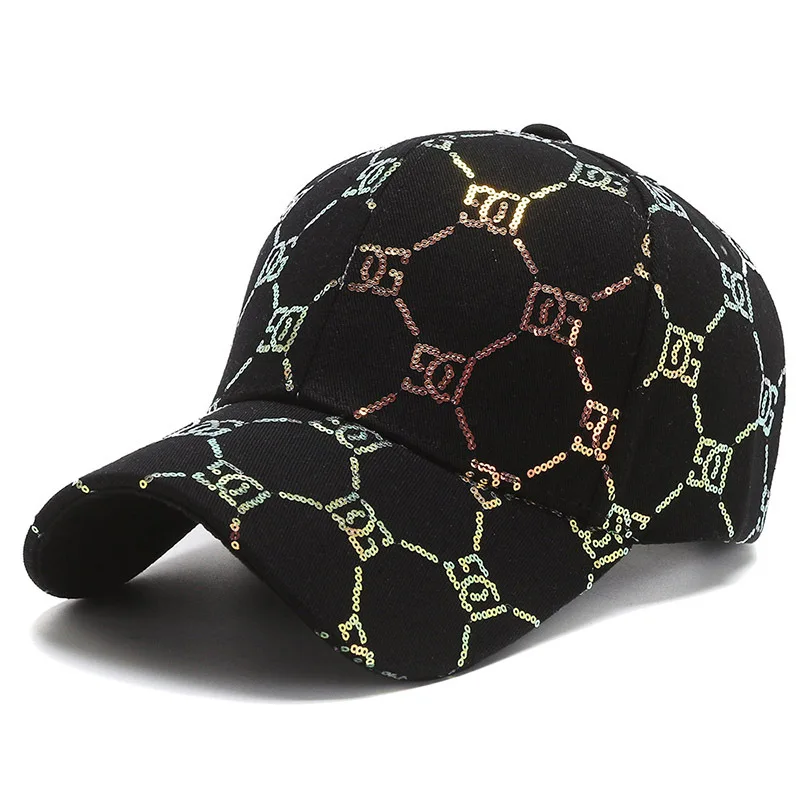

Cap women's hot embossed Sequin sunshade cap men's and women's Korean fashionable cap outdoor sports leisure sunscreen cap