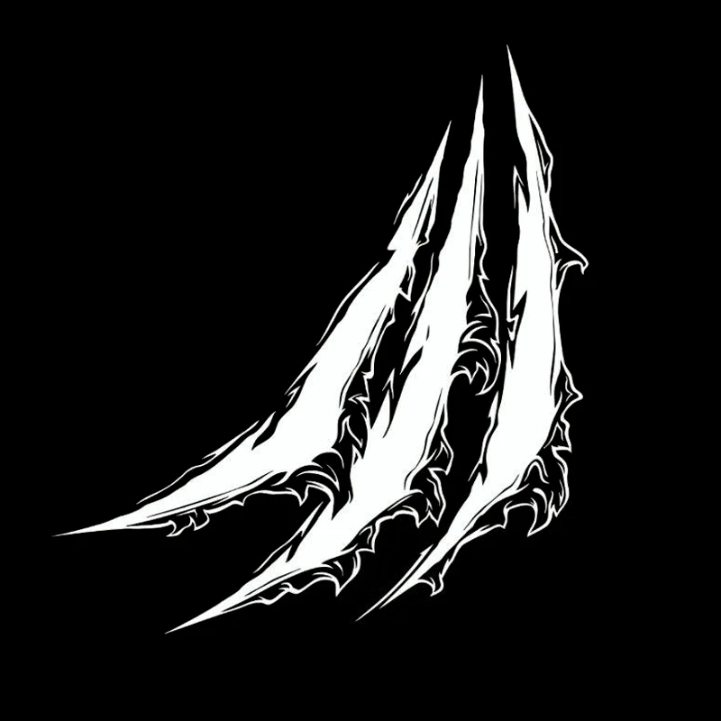 

14.4cm * 16cm Scratch Pattern Claw PVC Waterproof Sunscreen Decal Car Sticker Motorcycle Sticker Black/silver