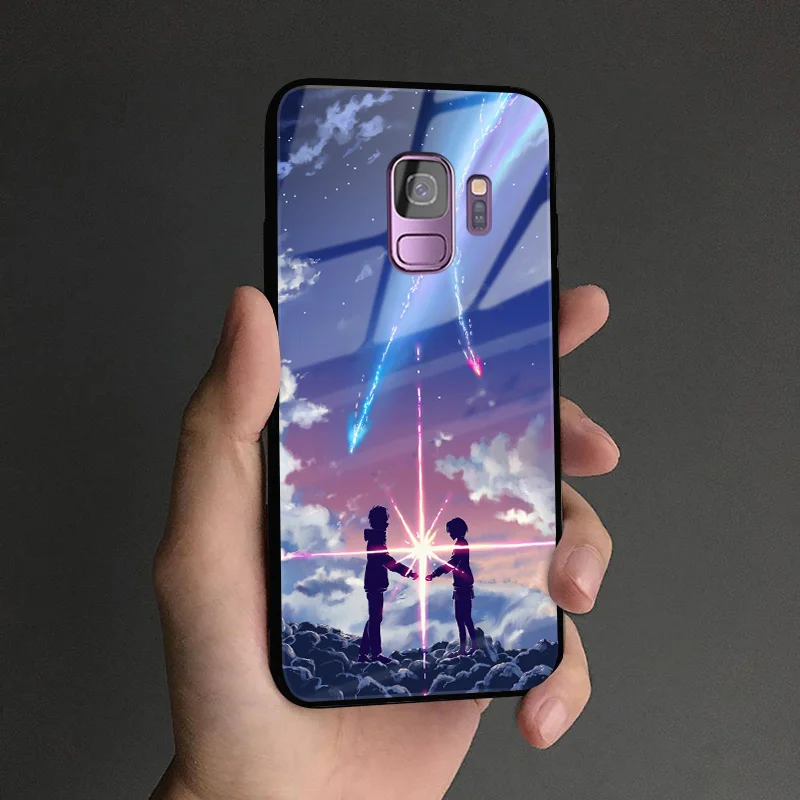 YOURNAME 8 Ваше имя Фильм аниме мягкий силиконовый стеклянный чехол для телефона крышка оболочка для samsung Galaxy S8 S9 S10e S10 Note 8 9 10 Plus - Цвет: YOURNAME 8
