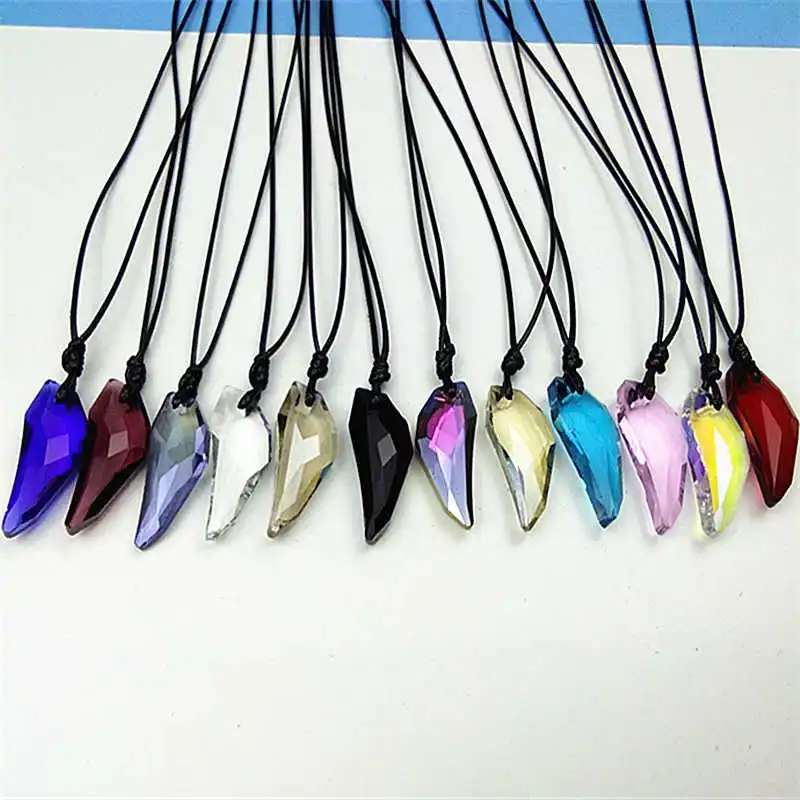 

Black Crystal Geometric Men Pendant Necklace Couple Fashion Accessories Jewelry