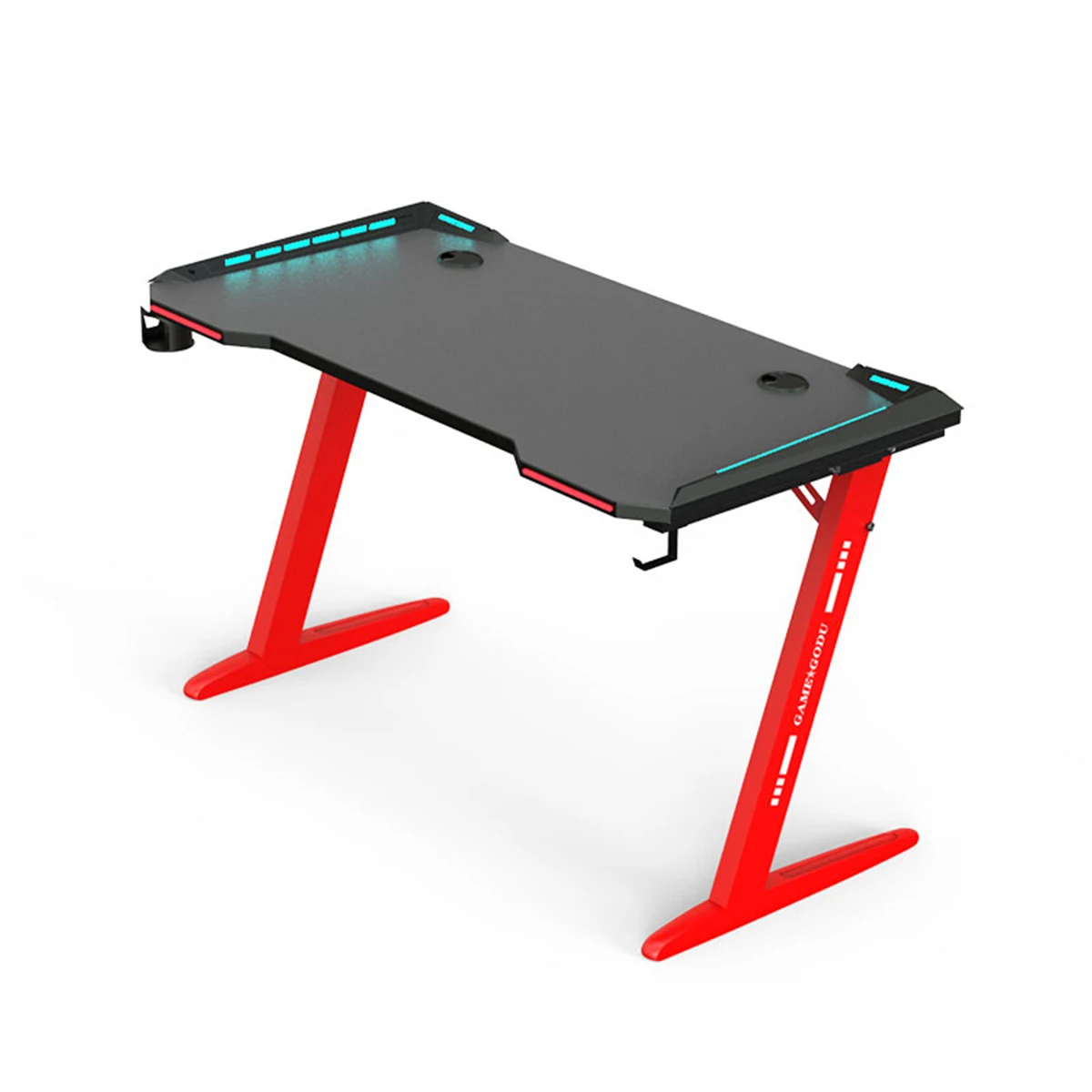 

2021 Ergonomic Gaming Desk Cool E-sports Computer Table PC Laptop Desk Gamer Workstation Gamer Desktop with Light and Cup Holder