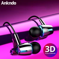 ankndo universal wired headphones 3 5mm in ear headset with microphone sport gaming earbuds headset for samsung xiaomi huawei