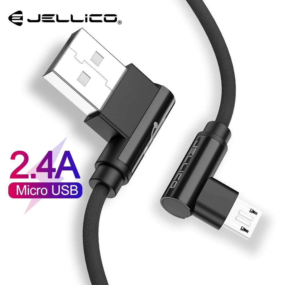 Кабель Micro USB Jellico для быстрой зарядки Угловой кабель в нейлоновой оплетке с углом
