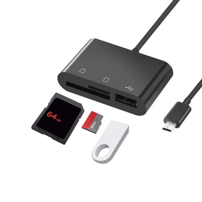 Многофункциональный адаптер 3 в 1 для чтения Micro USB-карт поддержка SD/TF-карт