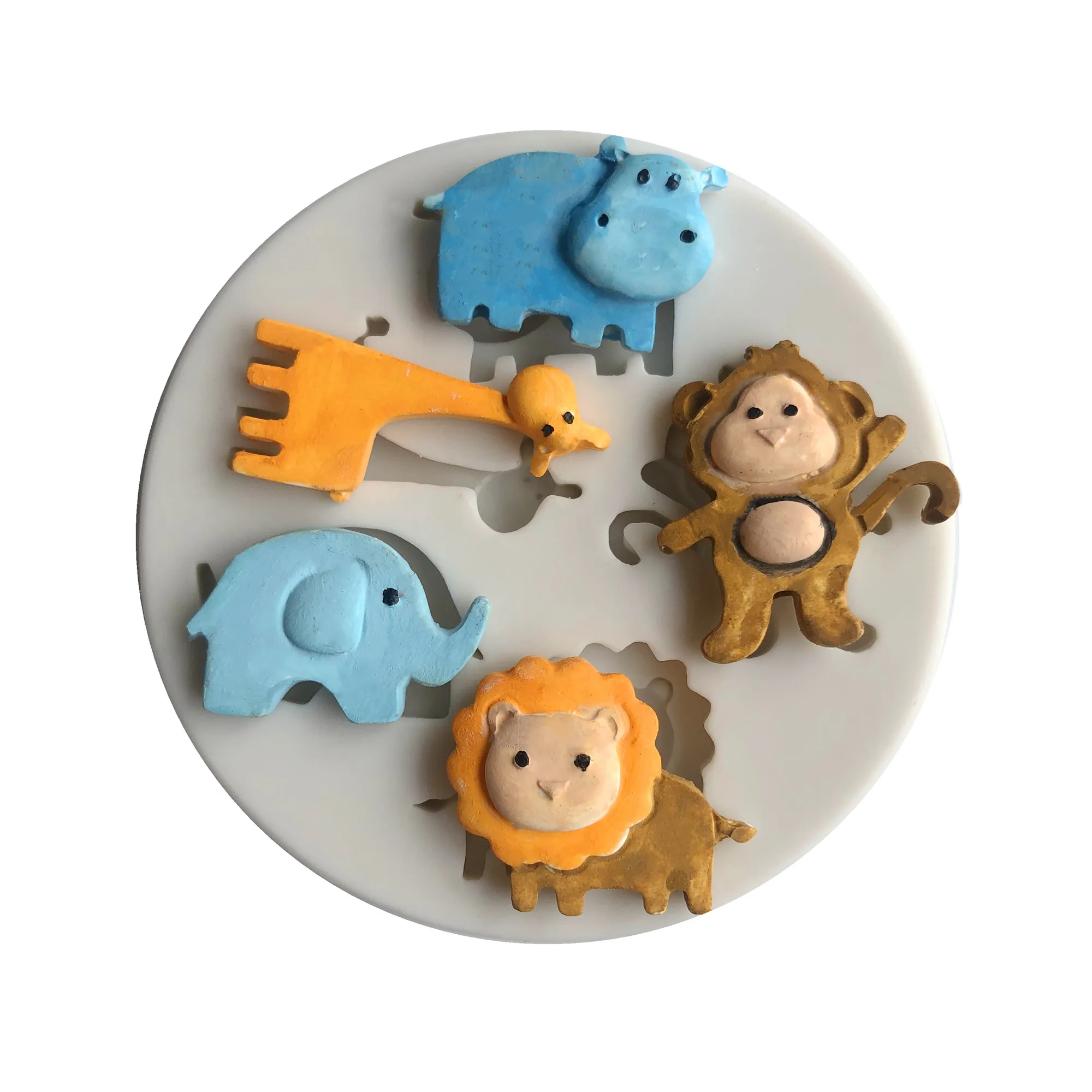 

Lion Hippo Giraffe Elephant Shape Silicone Mold Small Animal Fondant Cake Decoration Chocolate Dry Pez Biscuit Baking Mold