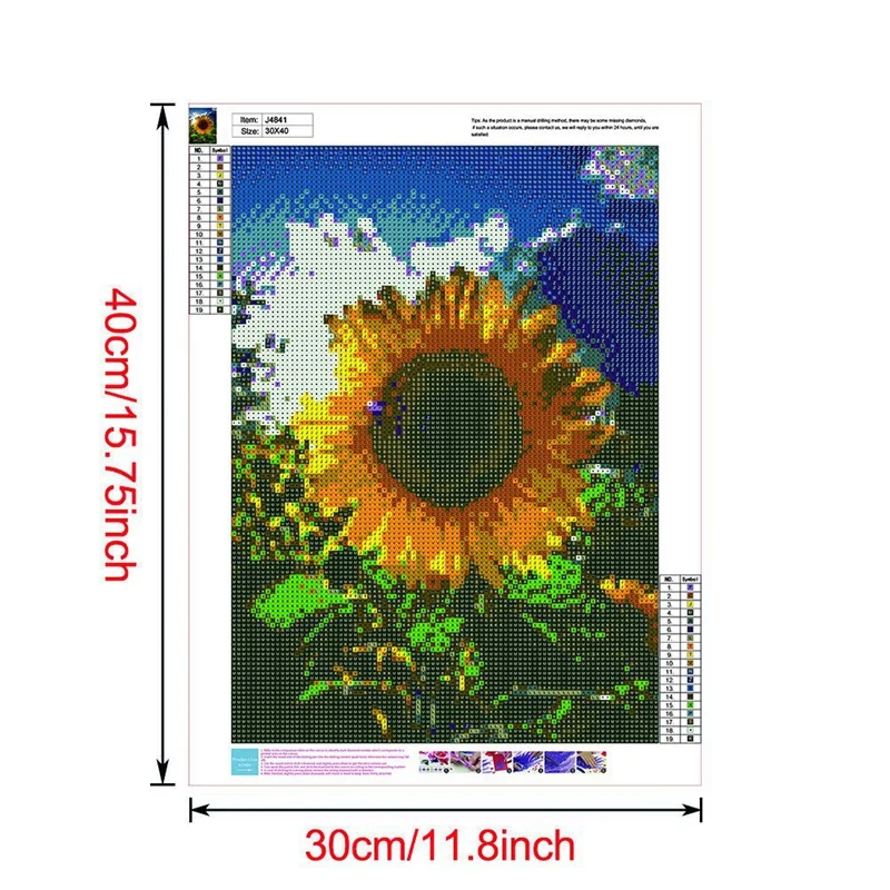 Diy 5D Diamond Painting By Number Kit for Adult Full Drill Embroidery Dotz Home Wall Decor-11.8X15.7 Inch(Sunflower | Дом и сад