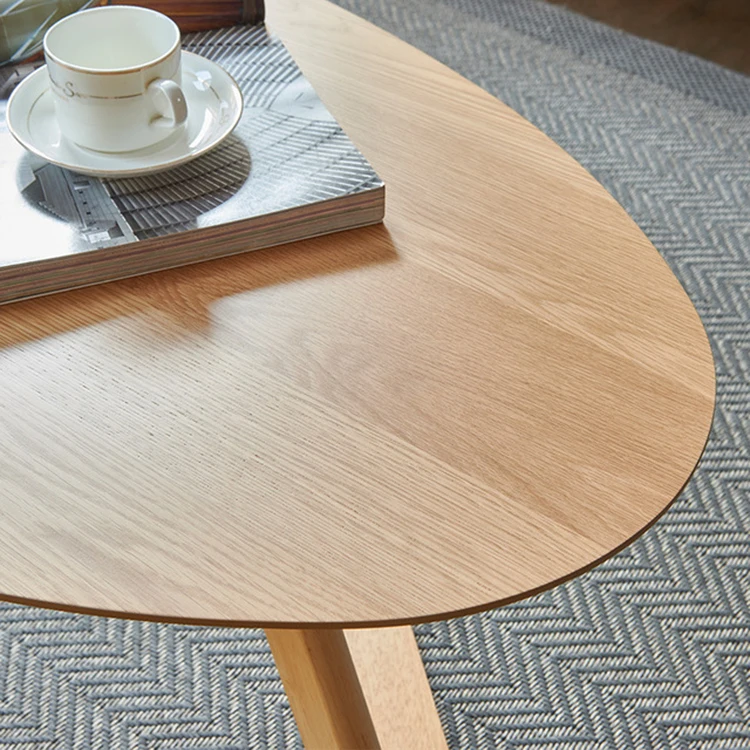 Современный овальный журнальный столик боковой для гостиной мебель из массива