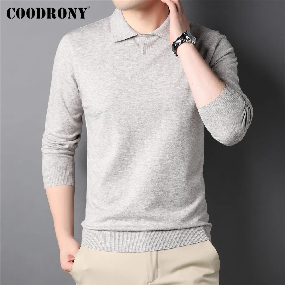 

COODRONY бренд мягкий теплый трикотажный свитер пуловер мужская одежда осень зима новое поступление уличная мода воротник джемпер C1411