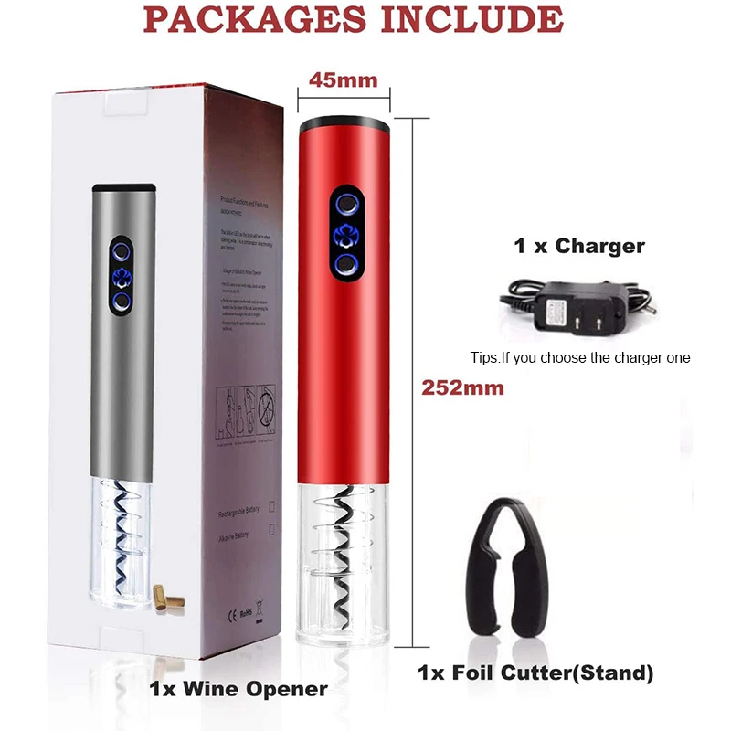 Электрическая открывалка для винных бутылок автоматический штопор с