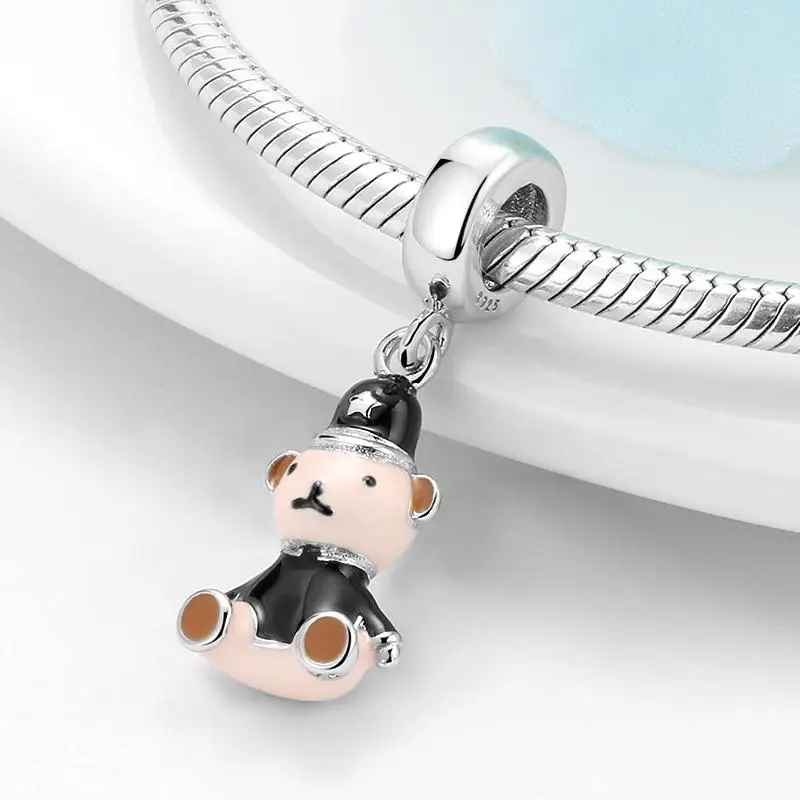 Стерлинговое Серебро 925 пробы красочные эмалированные квадратные Радужный Шарм