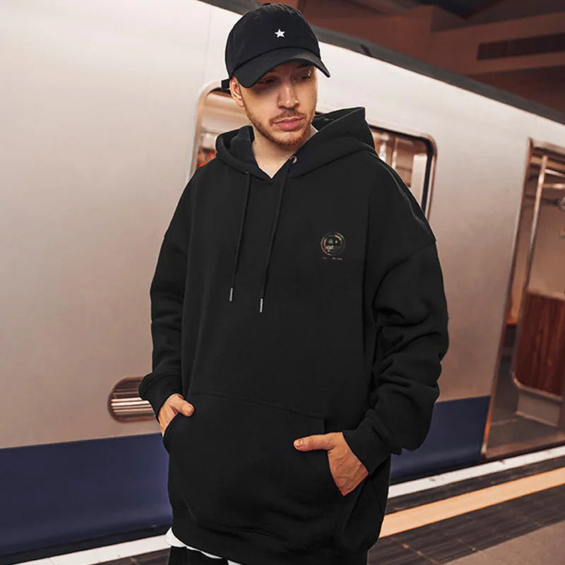 

Fleece Hoodies Casual Loose Sweatshirts Men Streetwear Hip Hop Oversized Autumn Winter Warm Pullover Hooded 2021 Hot Top