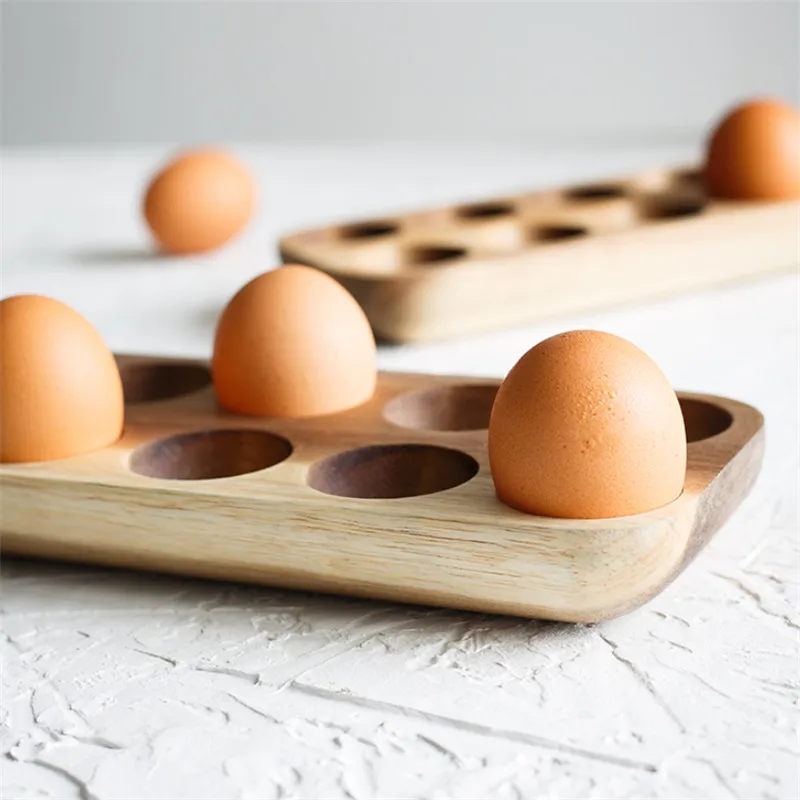 Японский Стиль простой деревянный двухрядные яйцо ящик для хранения дома