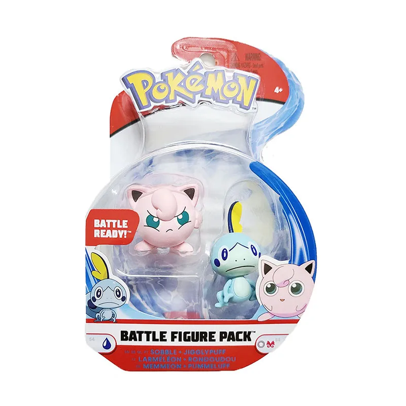 

Pokemon New Sword and Shield Battle Action Figure 2 Pack Jigglypuff and Sobble 2" Figures