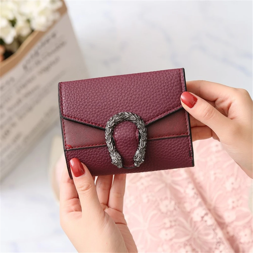

2021 Leather Women Wallet Tri-Fold Clutch Mini Coin Pocket Purse Women Wallets Cards Holders Luxury Brand Wallets Designer Purse