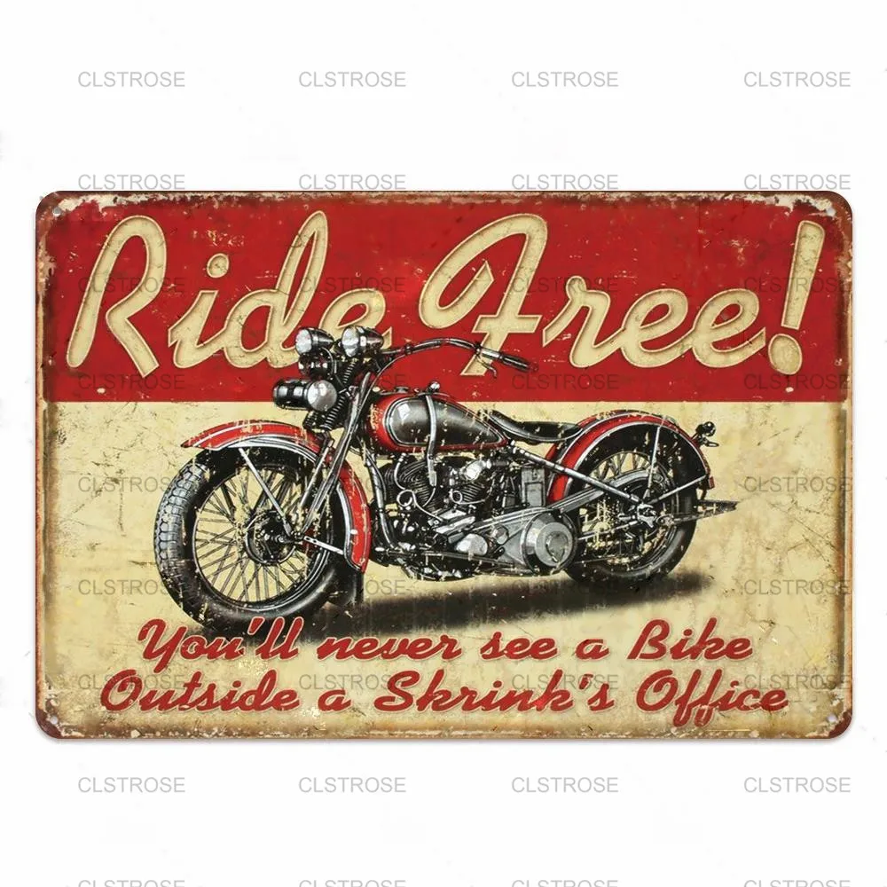 

Metal Signs Classic Motorcycle Poster Vintage Painting Decorative Wall Plaque for Bar Pub Garage Decoration