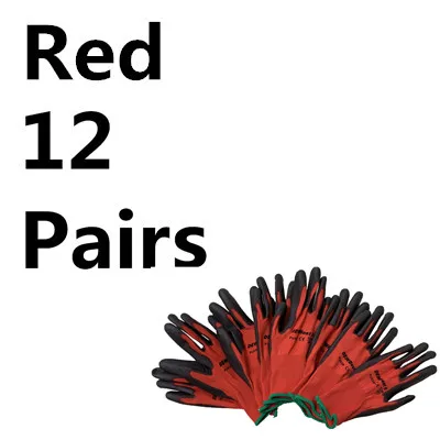 Red PU538 12pairs DEWBest guantes trabajo безопасности работы Перчатки Pu защитные рабочие перчатки 24/, 12 пар носочков на автомобильной сборки Перчатки - Цвет: Red PU538 12pairs