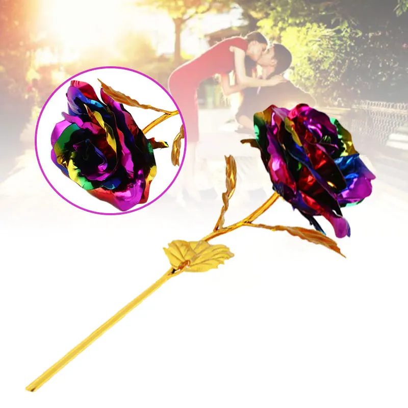 Романтическая роза цветок с покрытыем цвета чистого 24 каратного Фольга