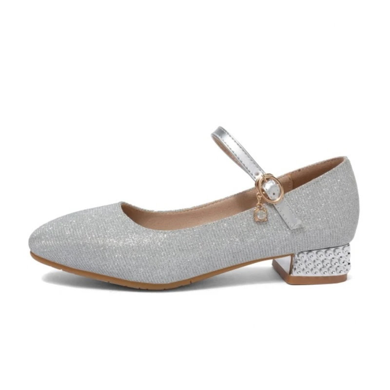 TAOFFEN Women Pumps Fashion Crystals Metal Buckle Shoes Girl New Design Heels Stylish Dance Party Footwear Size 28-40 | Обувь