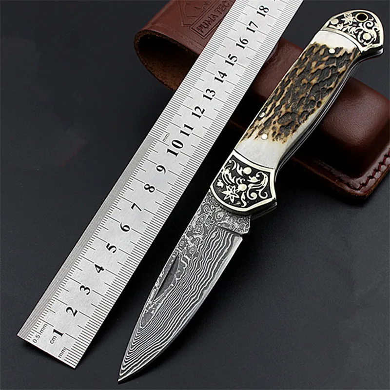 

2021 New Free Shipping Damascus Outdoor Folding Knife Portable High Hardness Wilderness Survival Camping Fixed Tactical Knives