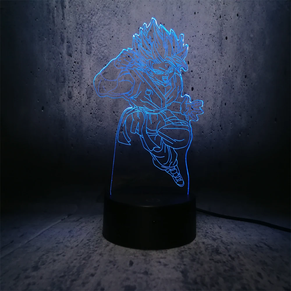 Dragon Ball GOKU Lift the foot пробивая 3D настольная лампа Luminaria LED ночник креативная подарки