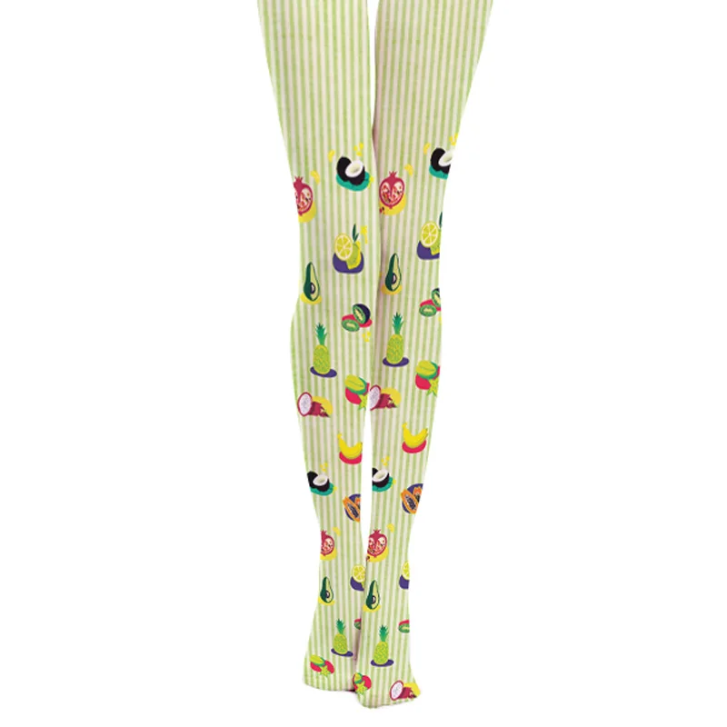 

Колготки женские, с принтом Medias, в Вертикальную Полоску, с принтом фруктов, 2020