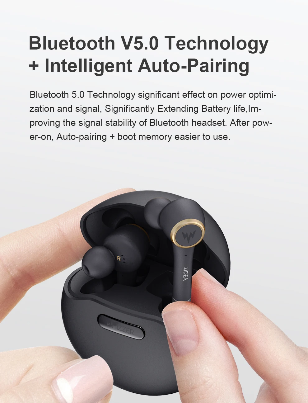 НОВЕЙШИЕ наушники WHIZZER TP1S с поддержкой Bluetooth 5,0, 3D стерео беспроводные наушники, беспроводные наушники с сенсорным управлением