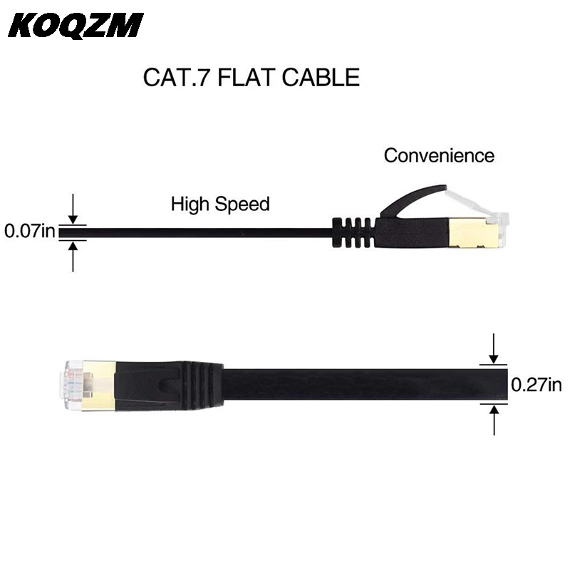 

CAT7 Flat Ethernet Cable RJ45 Lan Cable Networking Ethernet Patch Cord for Computer Router Laptop 0.3m/0.5m/1m/2m/3m/5m