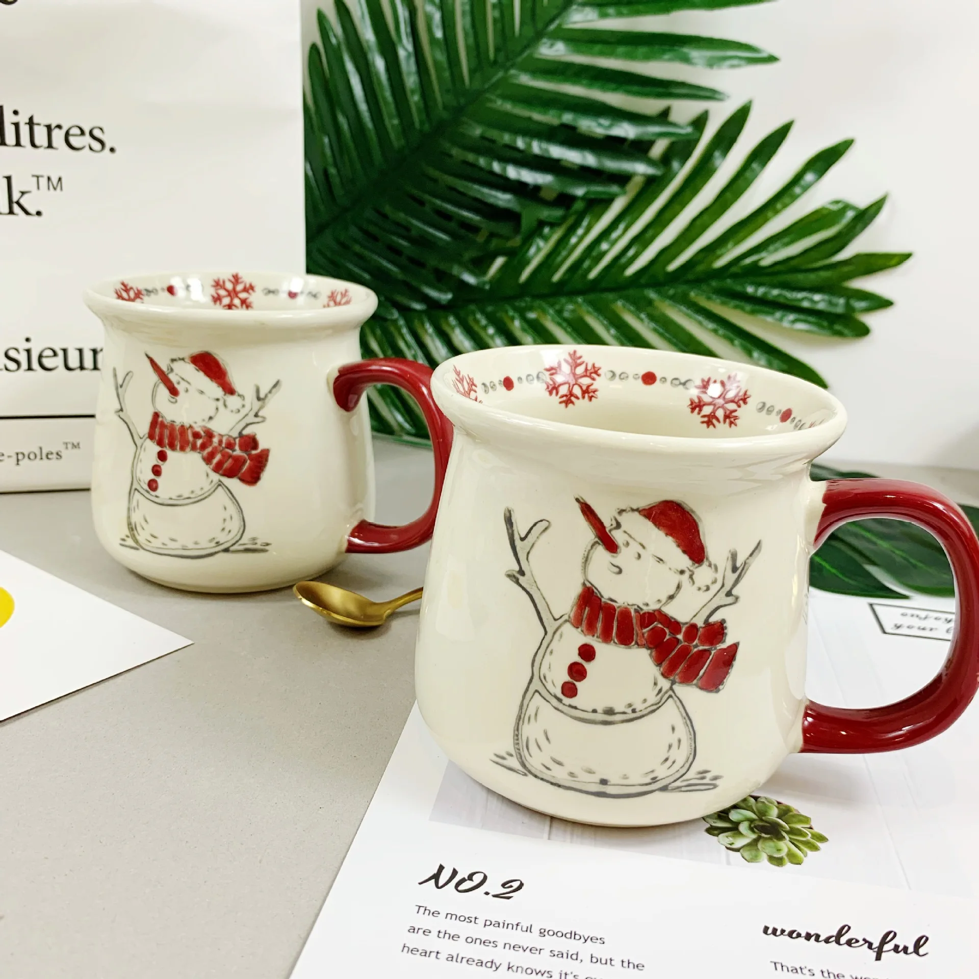 Чашки со снеговиком креативные рождественские подарки кофейные молочные чашки