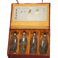 fine old chinese unique painting snuff bottle inside painted tiger painting four combinations