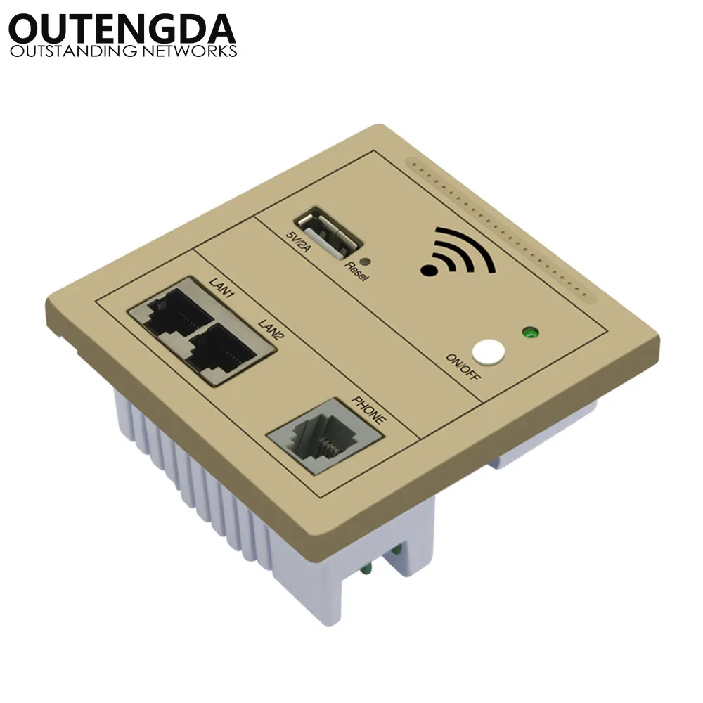 Wi-Fi роутер RJ45 802.3af 300 Мбит/с беспроводной в стене точка доступа Ethernet с USB зарядкой