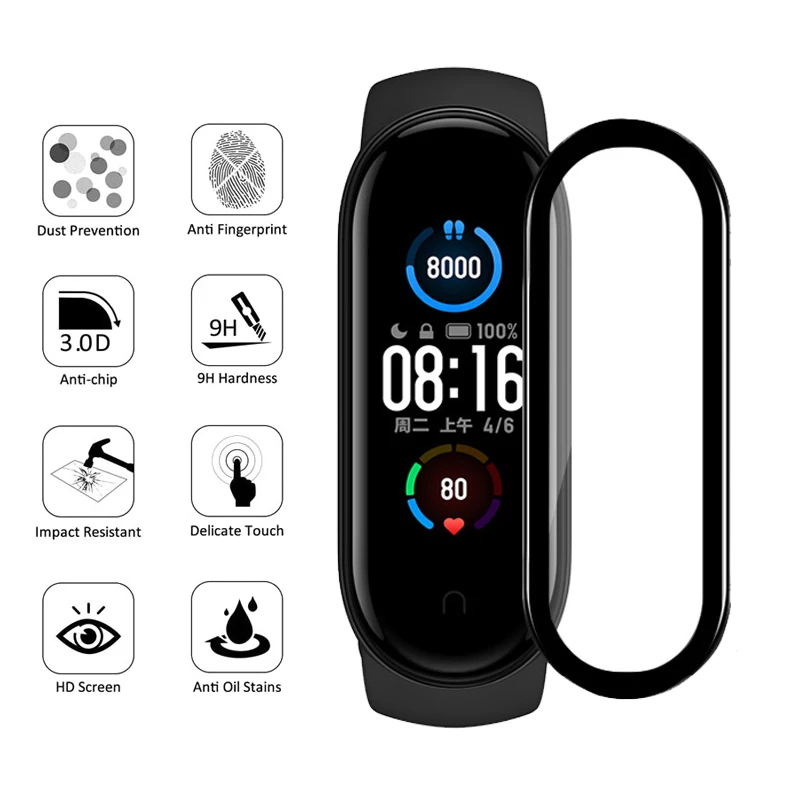 

3D Protective Glass for Xiaomi mi band 6 5 4 Soft Screen Protector on Xiami Mi band band5 Miband5 Cover For Xiomi mi band 5 Film