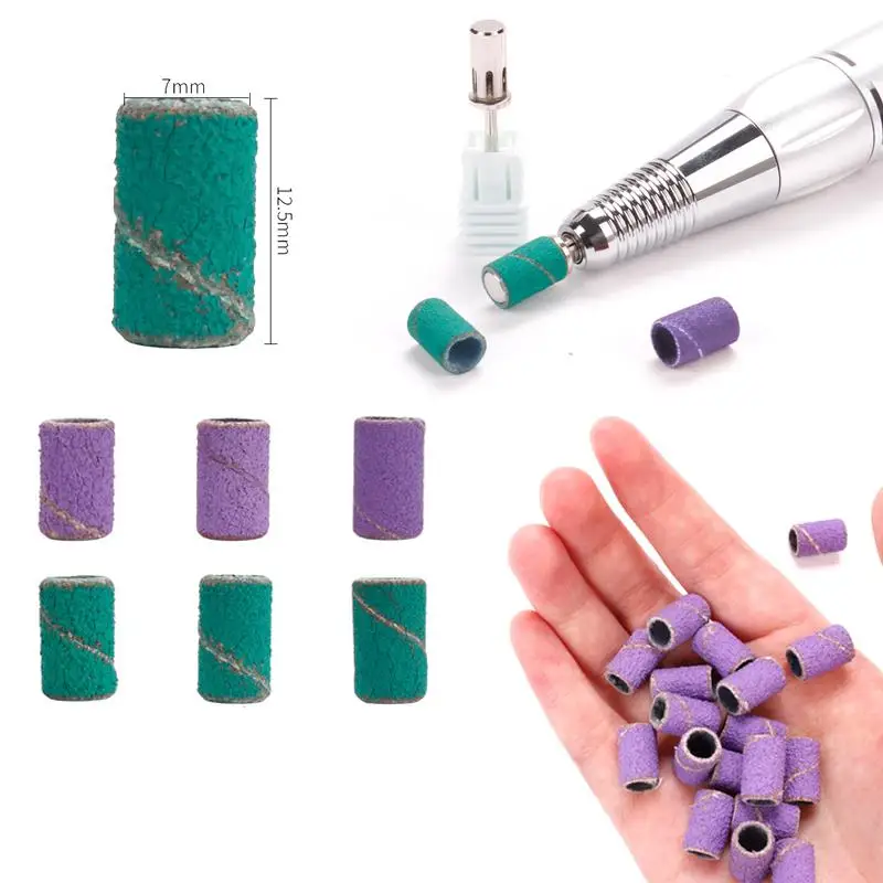 

100Pcs/Pack Sanding Bands Electric Nail Drill Bit Accessories Nail UV Gel Polish Removal 80# 120# 180# Sand Circle Manicure Tool