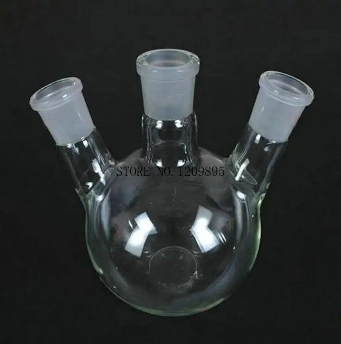 

50ml, Round Bottom Glass Flask, Obligue Three Necks, Laboratory Glass Vessel