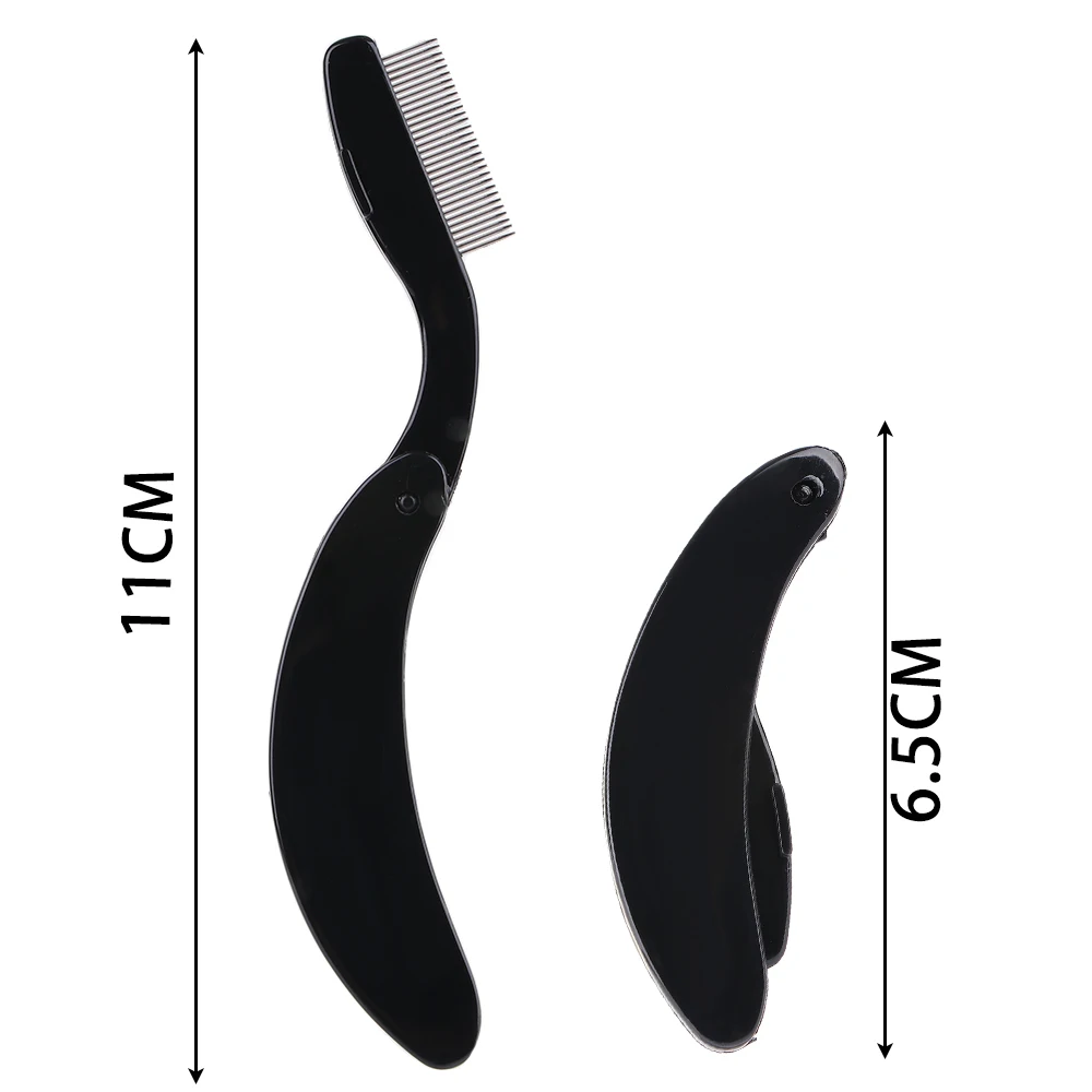 

1 Pcs Black Folding Eyebrow Eyelash Comb With Metal Teeth Can Easily Separate Lashes Curling Beauty Makeup Tool