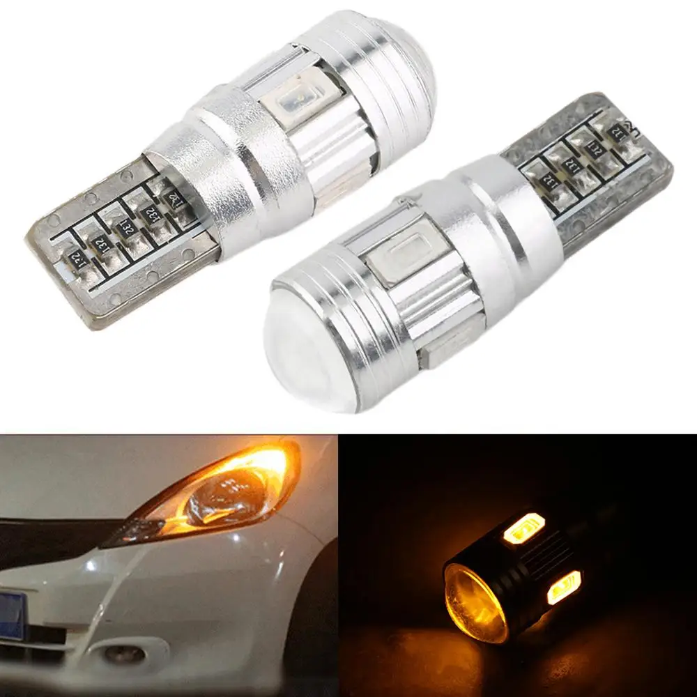 10X T10 501 W5W Автомобильная Лампа Sidelight Canbus 6SMD светодиодный ксеноновый желтый