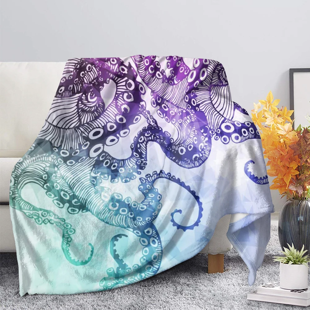 

Upetstory Printing Octopus Blanket on Bed Custom Kids Girls Fleece Blankets Warm Bedroom Throw Blanket for School Nap Dropship