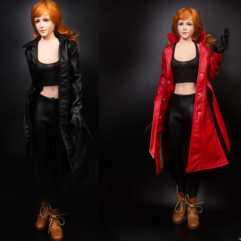 

TYM101 1:6 Scale Female Cothing Accessories PU Leather Jacket Coat Clothes For 12" PH TBL JO Figure Doll