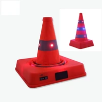 41cm high retractable foldable double warning led safety road cone barrier expansion cone usb charging reflective traffic cones
