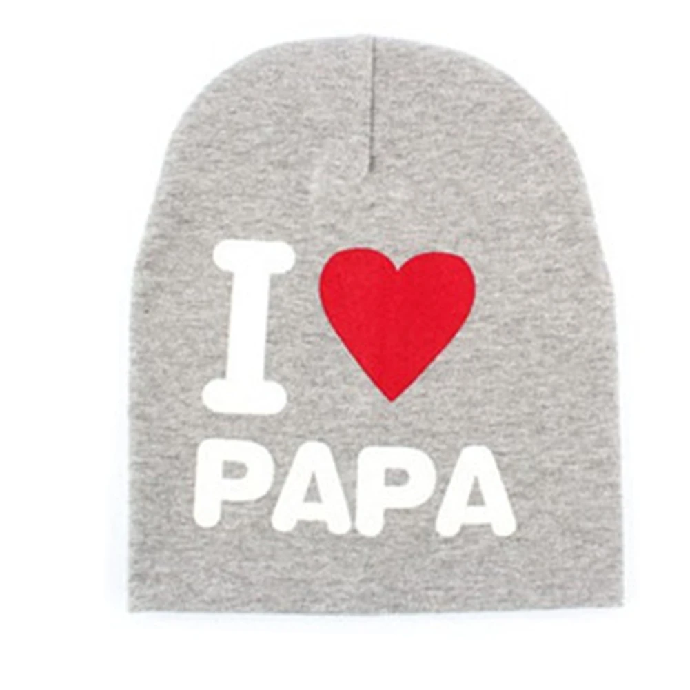

Baby Hat Cap I Love Papa Mama Print Cotton Kid Hats Toddler Beanie Warm Hat