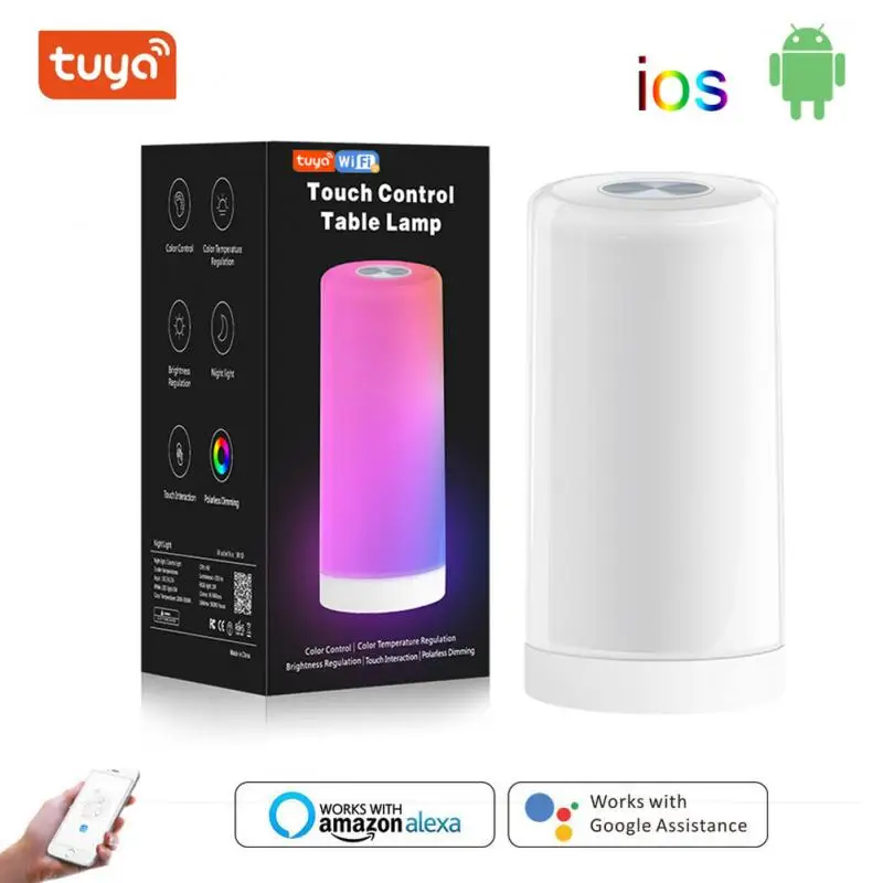 

Умный светодиодный ночсветильник Tuya с Wi-Fi и сенсорным управлением, индукционный диммер, умная прикроватная лампа с регулируемой яркостью и ...