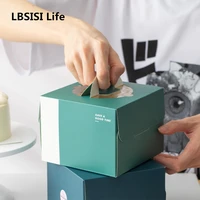 lbsisi life 10pcs mini 4 inch cake paper box handle birthday party wedding supplies decoration handmade gift doll pack