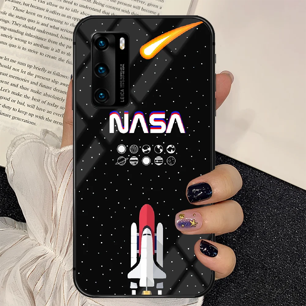 

Nasas Space Phone Tempered Glass Case Cover For Huawei P Nova Mate 5T 20 30 40 E Pro Lite Smart 2019 2021 Prime Black Etui