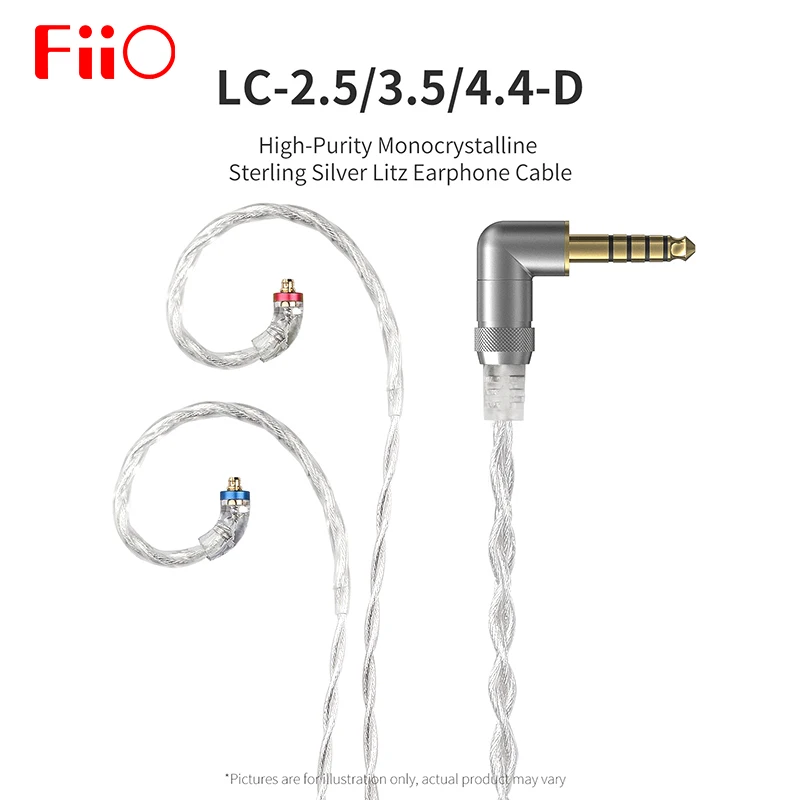 FiiO-LC-2.5D de LC-3.5D de alta pureza, Cable de auriculares MMCX de plata de ley, monocristalino, para F9 PRO, FH1, M11, LC, 3.5D, LC-4.4D