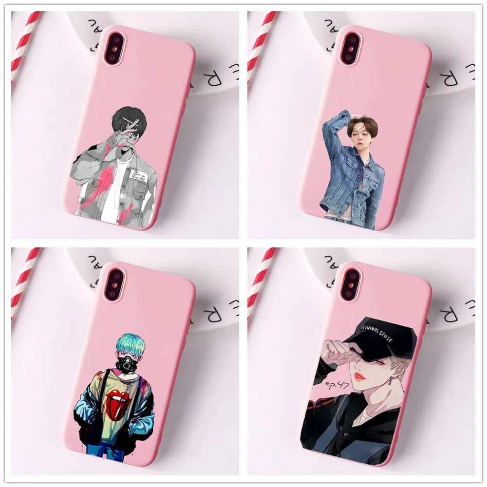 Модный чехол Monsta X KPOP для группы мальчиков Розовый Мягкий силиконовый из ТПУ