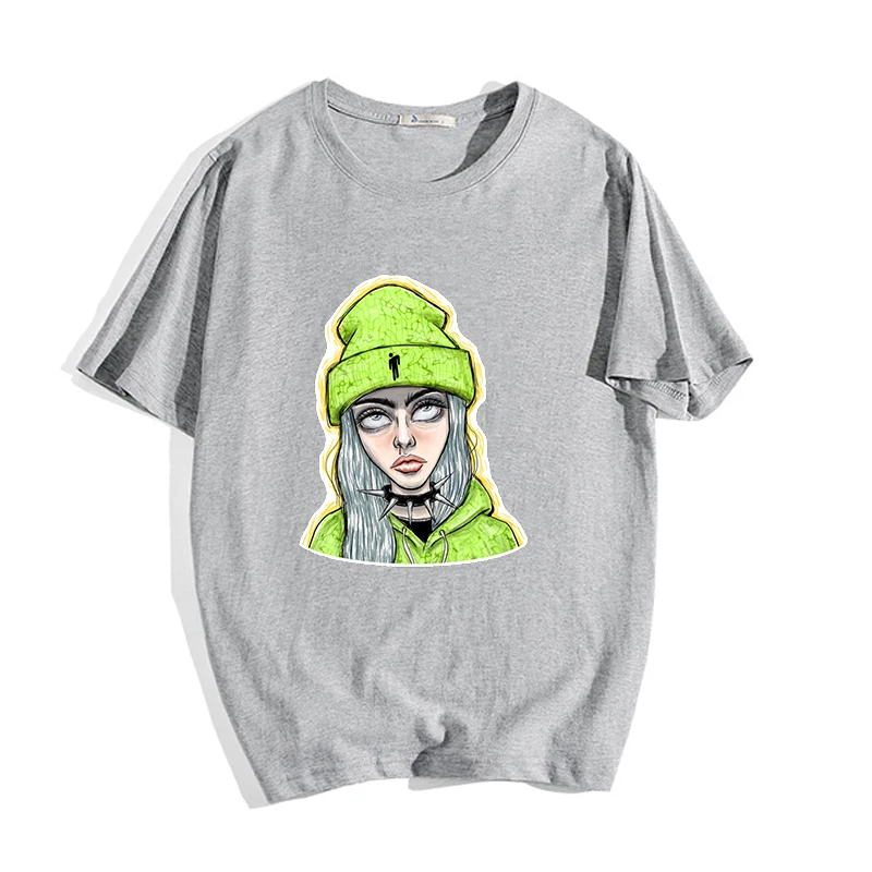T-shirt 20 Крутая футболка унисекс, Повседневная футболка Billie Eilish, летние модные хлопковые футболки для подростков, Harajuku, футболки с короткими рукавами - Цвет: T-shirt 20