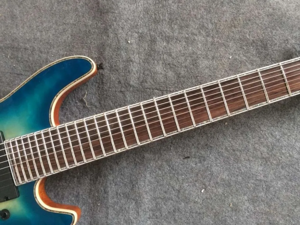Новая+ фабрика+ 8 струн Mayones электрогитара 24 лада синяя покрытая кленом Топ Mayones 8 струнная гитара